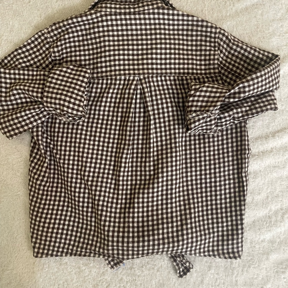 NWOT Madewell Flannel Tie-Front Shirt in Gingham Check | Small - Picture 3 of 8